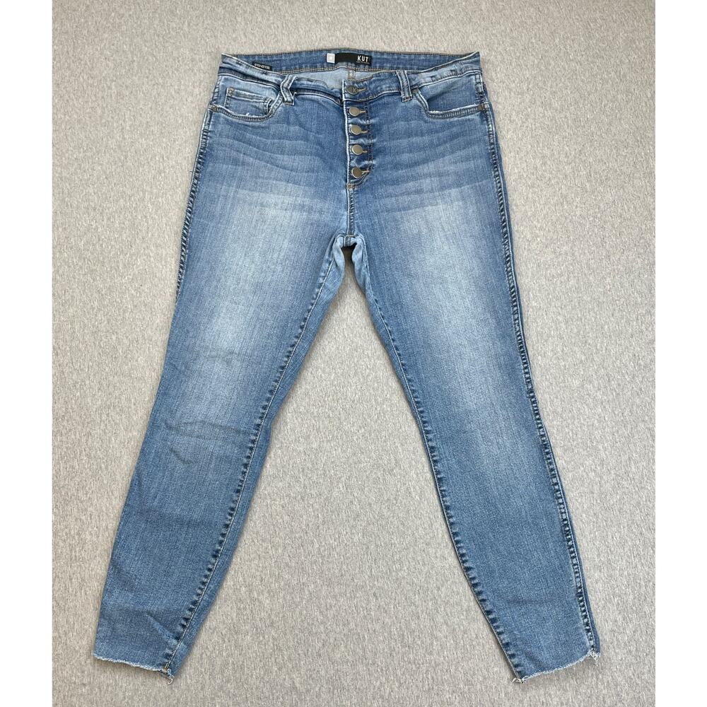 Kut From The Kloth Jeans Women 12 Blue Connie Fab Ab Ankle Skinny Button Fly